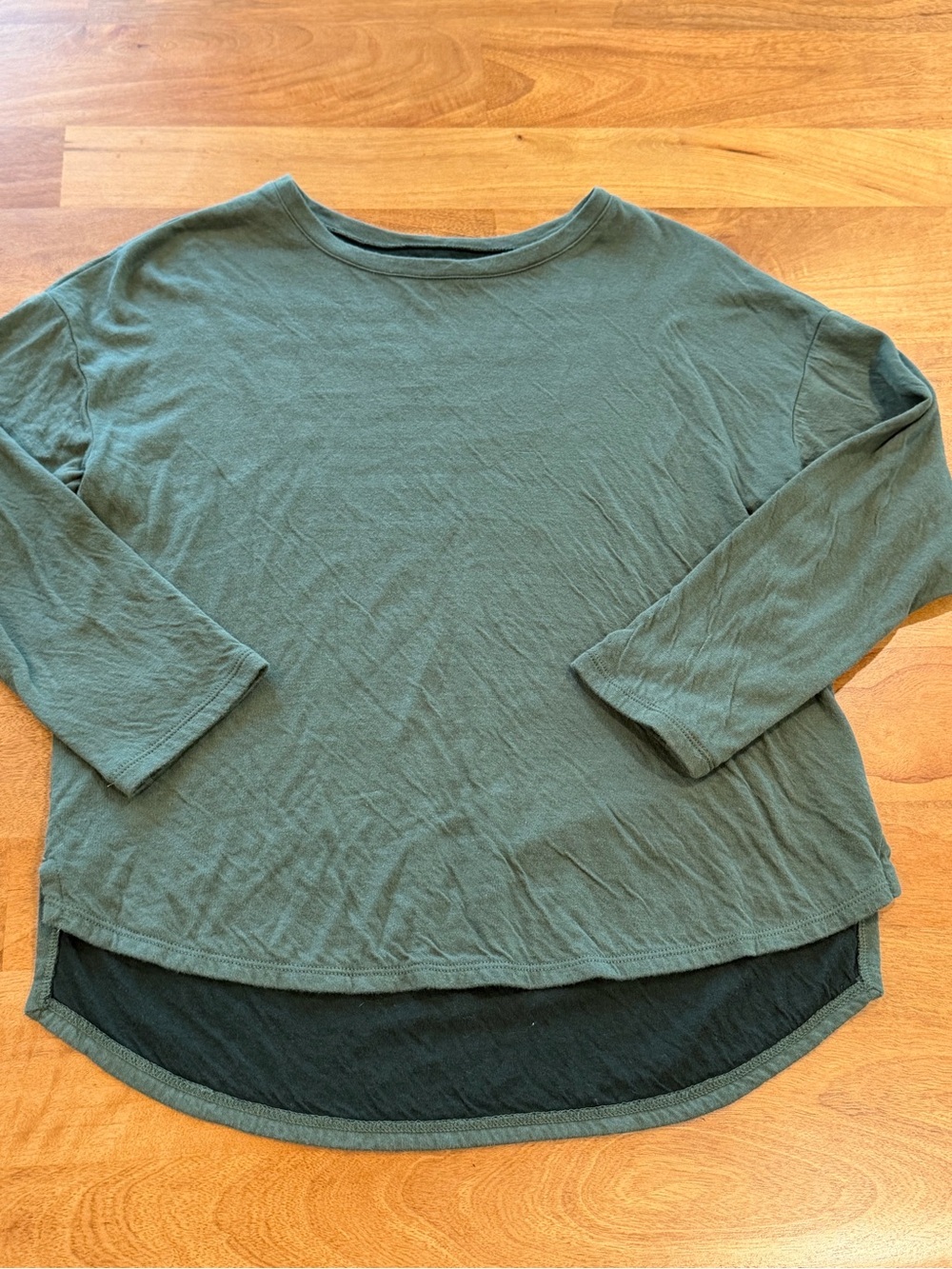Madewell Green Long-Sleeve High-Low Double Layer Tee Size XS